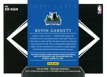 2019-20 Panini Impeccable - Elegance Retired Jersey Autographs Platinum #ER-KGN Kevin Garnett Back