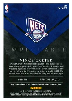 2019-20 Panini Impeccable - Impeccable Victory Signatures #IV-VCT Vince Carter Back