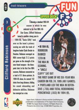 1995-96 Collector's Choice #187 Clifford Robinson Back