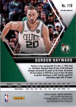 2019-20 Panini Mosaic - Prizm #119 Gordon Hayward Back