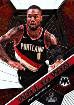 2019-20 Panini Mosaic - Will to Win #19 Damian Lillard Front