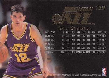 1995-96 Flair #139 John Stockton Back