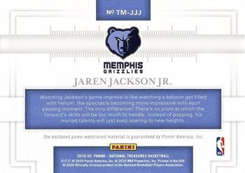 2019-20 Panini National Treasures - Timeline Materials Super Prime #TM-JJJ Jaren Jackson Jr. Back