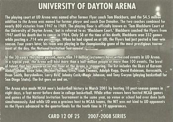 2007-08 National City Dayton Flyers #12 Tom Blackburn Court Back