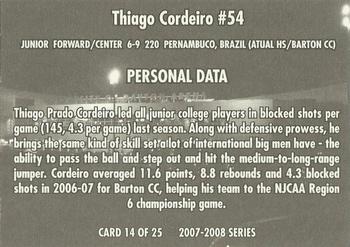 2007-08 National City Dayton Flyers #14 Thiago Cordeiro Back