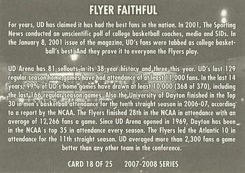 2007-08 National City Dayton Flyers #18 Flyer Faithful Back