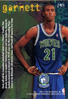 1995-96 Fleer #293 Kevin Garnett Back