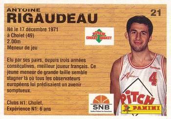 1993-94 Panini LNB (France) #21 Antoine Rigaudeau Back