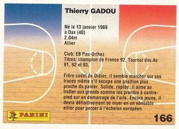 1993-94 Panini LNB (France) #166 Thierry Gadou Back