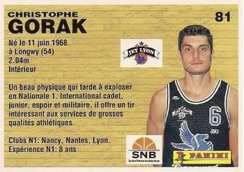 1993-94 Panini LNB (France) #81 Christophe Gorak Back