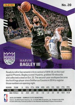 2019-20 Donruss Elite #20 Marvin Bagley III Back