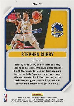 2019-20 Panini Chronicles - Green #79 Stephen Curry Back