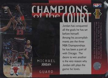 1995-96 SP Championship - Champions of the Court Die Cut #C30 Michael Jordan Back