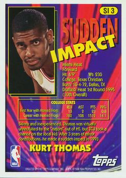 1995-96 Topps - Sudden Impact #SI3 Kurt Thomas Back