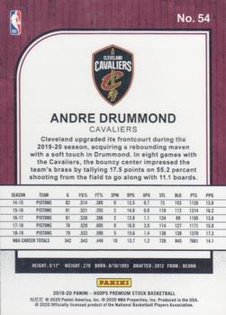 2019-20 Hoops Premium Stock #54 Andre Drummond Back