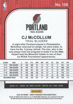 2019-20 Hoops Premium Stock #158 CJ McCollum Back