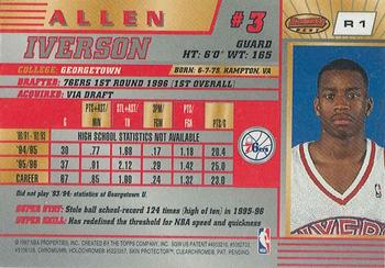1996-97 Bowman's Best #R1 Allen Iverson Back