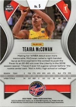 2020 Panini Prizm WNBA - Silver #5 Teaira McCowan Back