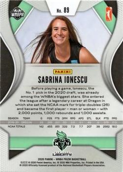 2020 Panini Prizm WNBA - Silver #89 Sabrina Ionescu Back