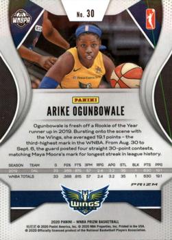 2020 Panini Prizm WNBA - Ice #30 Arike Ogunbowale Back