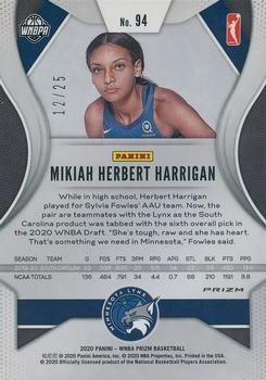 2020 Panini Prizm WNBA - Green Pulsar #94 Mikiah Herbert Harrigan Back