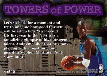 1996-97 Fleer - Towers of Power #4 Kevin Garnett Back