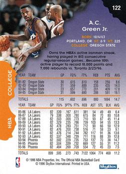 1996-97 Hoops #122 A.C. Green Back