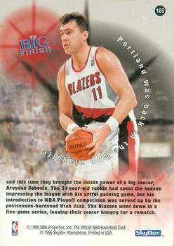 1996-97 Hoops #185 Arvydas Sabonis Back