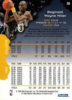 1996-97 Hoops #68 Reggie Miller Back