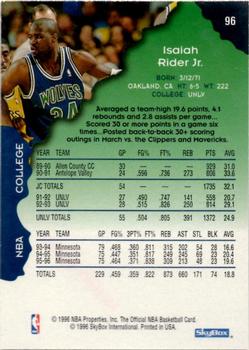 1996-97 Hoops #96 Isaiah Rider Back