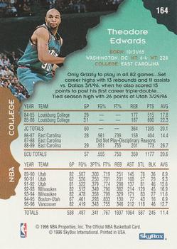 1996-97 Hoops #164 Blue Edwards Back