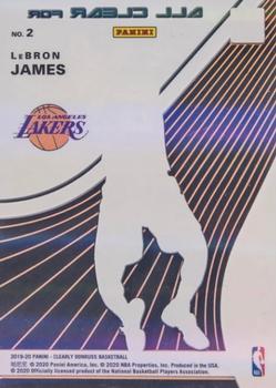 2019-20 Clearly Donruss - All Clear For Takeoff Holo Silver #2 LeBron James Back