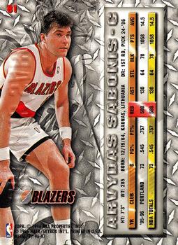 1996-97 Metal #81 Arvydas Sabonis Back