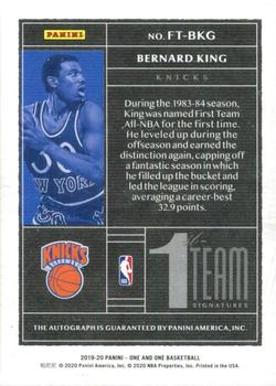 2019-20 Panini One and One - First-Team Signatures Blue #FT-BKG Bernard King Back