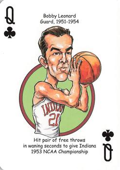 2014 Hero Decks Indiana Hoosiers Basketball Heroes Playing Cards #Q♣ Bobby Leonard Front