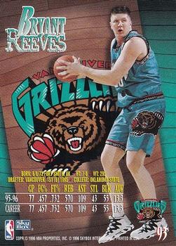 1996-97 SkyBox Z-Force #93 Bryant Reeves Back