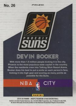 2019-20 Hoops Premium Stock - NBA City Red #26 Devin Booker Back