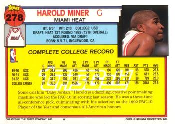 Harold Miner Baby Jordan 1992-93 Ultra All Rookies #5 Miami Heat