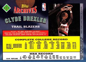 1992-93 Topps Archives - Gold #33 Clyde Drexler Back