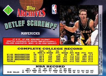 1992-93 Topps Archives - Gold #73 Detlef Schrempf Back