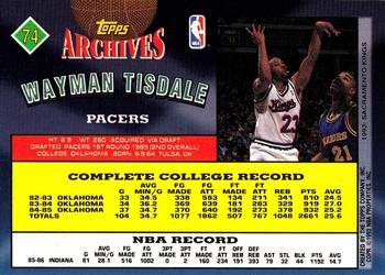1992-93 Topps Archives - Gold #74 Wayman Tisdale Back