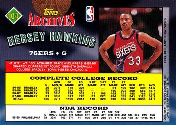 1992 Upper Deck Hersey Hawkins #187 Basketball Card Philadelphia 76ers