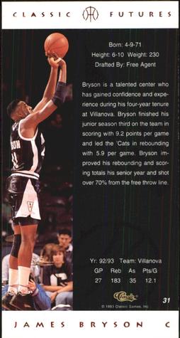 1993 Classic Futures #31 James Bryson Back