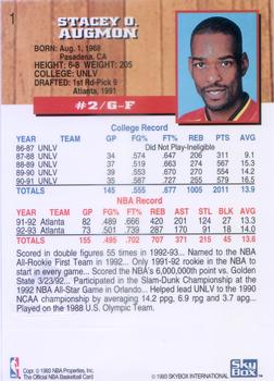 1993-94 Hoops - Fifth Anniversary Gold #1 Stacey Augmon Back