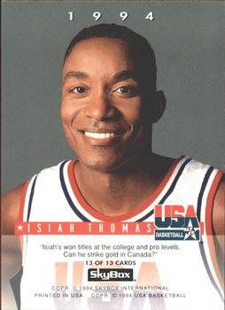 1993-94 SkyBox Premium - USA Tip-Off #13 Isiah Thomas Back