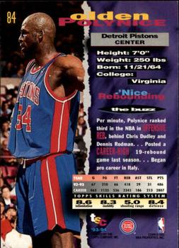 1993-94 Stadium Club - Members Only #84 Olden Polynice Back