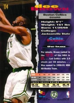 1993-94 Stadium Club - 1994 NBA Finals Super Teams Exchange #114 Dee Brown Back