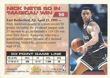 1993-94 Topps - Gold #50 Nick Anderson Back