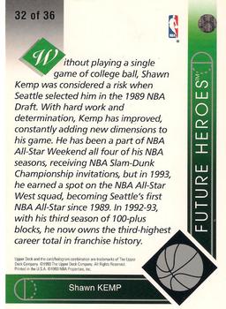 1993-94 Upper Deck - Jumbos 3x5 #32 Shawn Kemp Back
