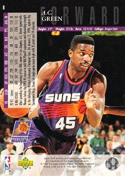 1993-94 Upper Deck Special Edition - Electric Court #8 A.C. Green Back